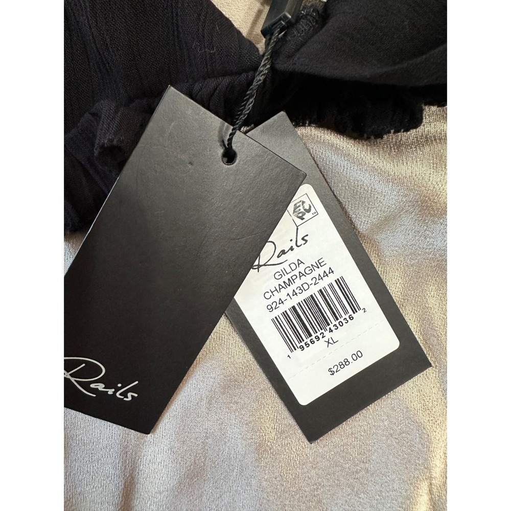 Rails Gilda Maxi Slip Dress XL Champagne Black Holiday Event Wedding Guest - Picture 10 of 13